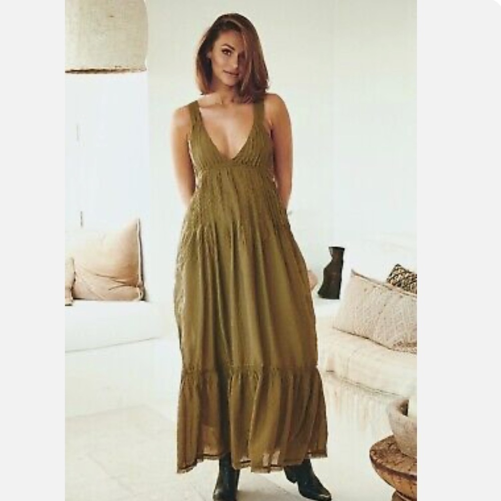Free People Frankie Pintuck Maxi Dress Size Small, oversized - Picture 11 of 16